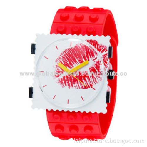 Beautiful Design Postage Stamp Design Dial Unisex Analog Watch with Silicone StrapNew
